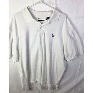 CHAPS Men's XXL‎ Stretch White 100% Cotton  Polo Short Sleeve Shirt